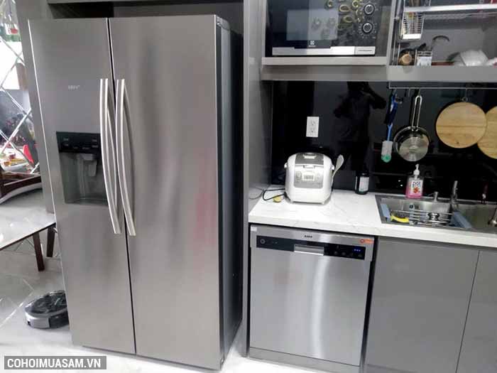 Tủ lạnh Side by Side 2 cánh KAFF KF-SBS600BWT - Ảnh 1