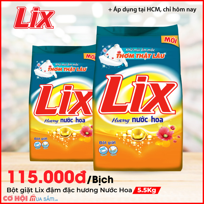 Bột giặt Lix đậm đặc hương nước hoa 5.5Kg - Ảnh 1