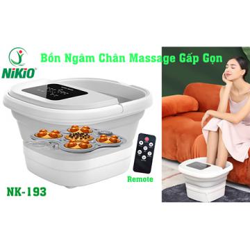 Chậu (bồn) ngâm và massage lòng bàn chân gấp gọn Nikio NK-193 - Có remote