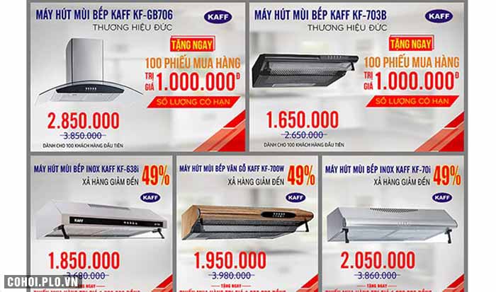 Máy hút mùi bếp nhập khẩu khuyến mãi hấp dẫn