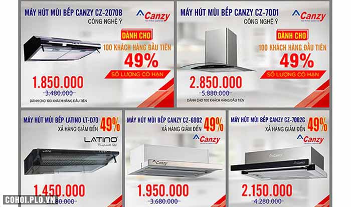 Máy hút mùi bếp nhập khẩu khuyến mãi hấp dẫn