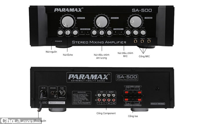 Amply Paramax SA 500, loại amply karaoke sống động, truyền cảm