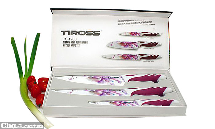 Bộ 3 dao hoa tráng men sứ Tiross TS 1280