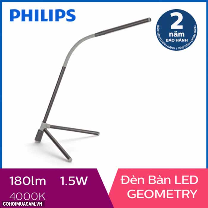 Đèn bàn, đèn học sinh chống cận LED Philips Geometry 66046 - Ảnh 3