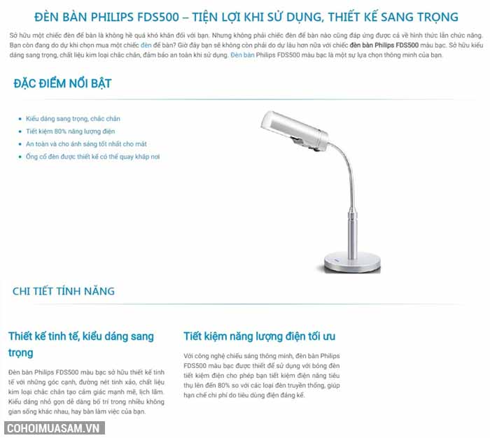 Đèn bàn, đèn học sinh chống cận LED Philips FDS500 11W - Ảnh 3