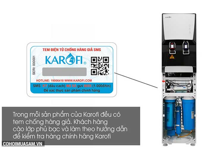 Máy lọc nước RO nóng lạnh 2 vòi KAROFI HCV351-WH - Ảnh 2