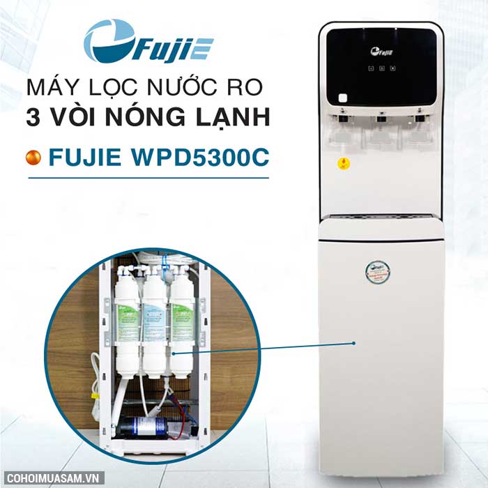 Máy lọc nước RO nóng lạnh trực tiếp FujiE WPD5300C - Ảnh 1