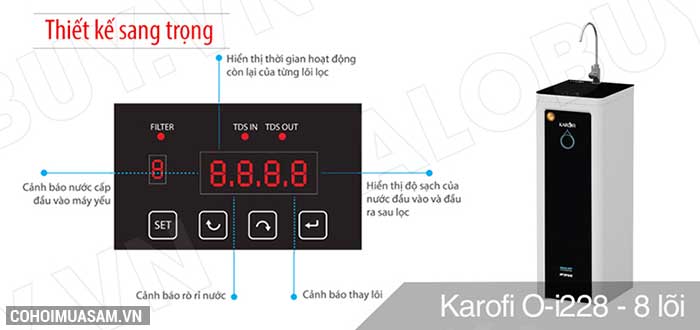 Máy lọc nước RO KAROFI OPTIMUS i2 O-i228 (8 cấp lọc) - Ảnh 4