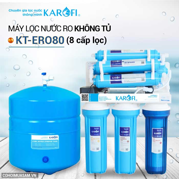 Máy lọc nước RO để gầm, không tủ KAROFI KT-ERO80 - Ảnh 1