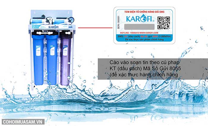 Máy lọc nước RO không tủ bán công nghiệp KAROFI KT-KB50 - Ảnh 3