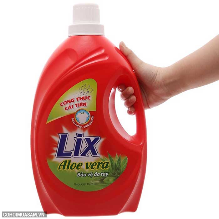 Nước giặt Lix Aloe vera 4Kg bảo vệ da tay - Ảnh 2