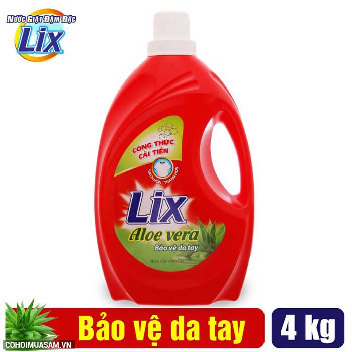 Nước giặt Lix Aloe vera 4Kg bảo vệ da tay - Ảnh 4