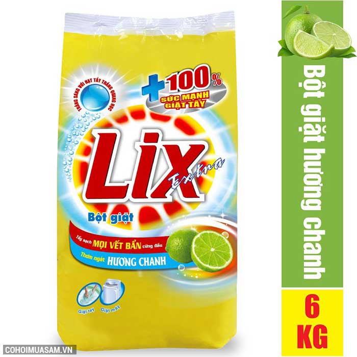 Bột giặt Lix Extra hương chanh 6Kg khuyến mãi 115 ngàn - Ảnh 1