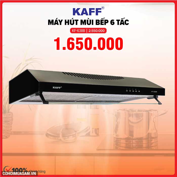 Xả kho máy hút mùi bếp 6 tấc Kaff KF-638B giá 1.650.000đ - Ảnh 1