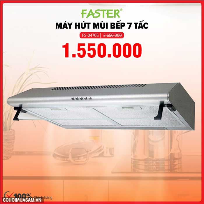 Xả kho máy hút mùi 7 tấc Faster FS-0470S giá 1.550.000đ - Ảnh 1