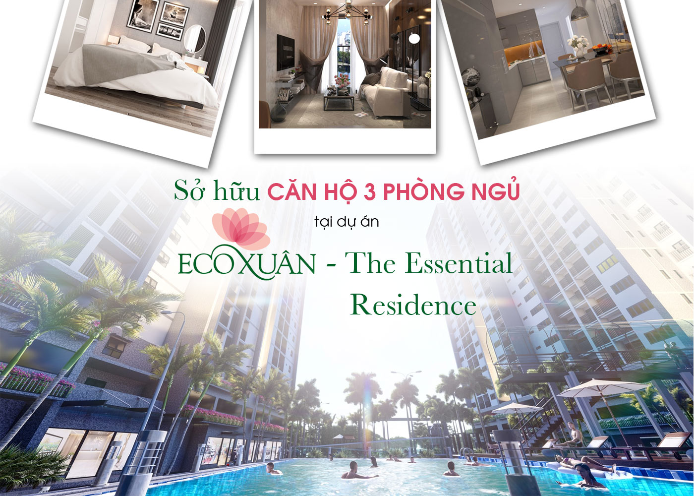 Sở hữu căn hộ 3 phòng ngủ tại dự án EcoXuân - The Essential Residence - Ảnh 1