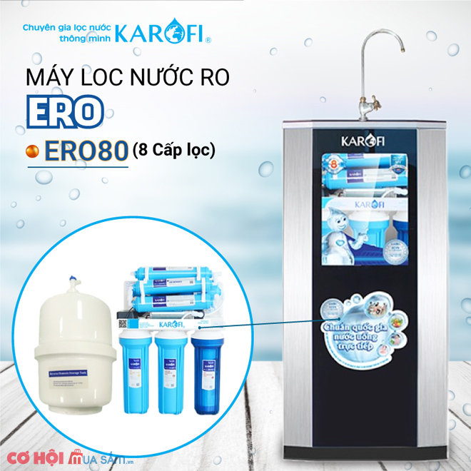 Xả kho máy lọc nước RO Karofi ERO ERO80 (8 cấp lọc) - Ảnh 2