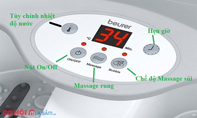 Bồn ngâm chân massage hồng ngoại Beurer FB50 - Ảnh 2