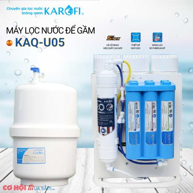 Máy lọc nước RO để gầm, không tủ KAROFI KAQ-U05 (10 cấp lọc) - Ảnh 1 Máy lọc nước RO để gầm, không tủ KAROFI KAQ-U05 (10 cấp lọc) - Ảnh 1