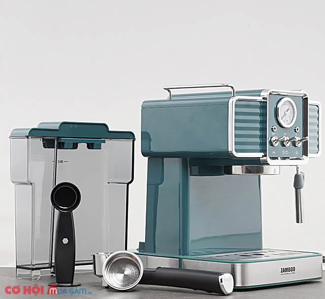Máy pha cà phê Espresso Zamboo ZB90-PRO (đen, xanh) - Ảnh 1