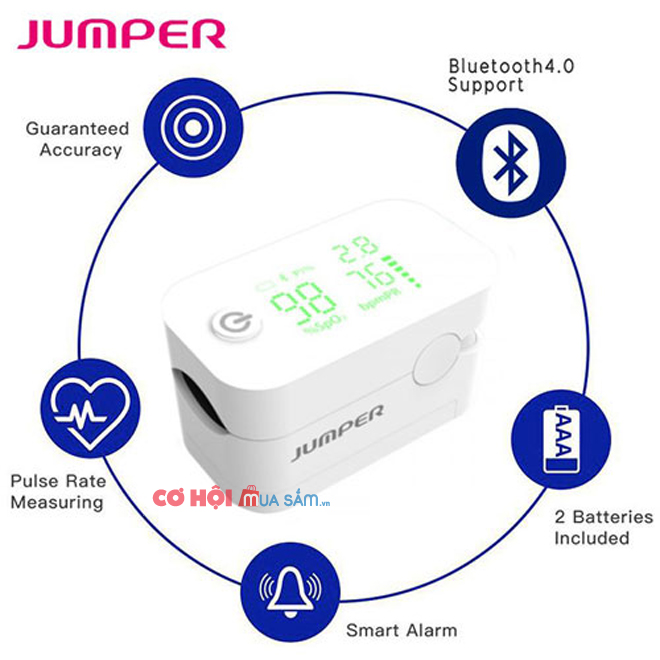 Máy đo nồng độ oxy và nhịp tim Jumper JPD 500G (LED) - Ảnh 1