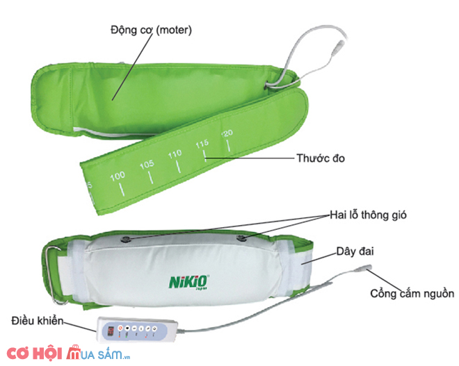 Đai massage giúp giảm mỡ bụng Nikio NK-168 rung và nóng - Ảnh 2