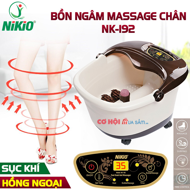 Bồn ngâm chân massage tự động Nhật Bản Nikio NK-192 – 4in1 - Ảnh 6