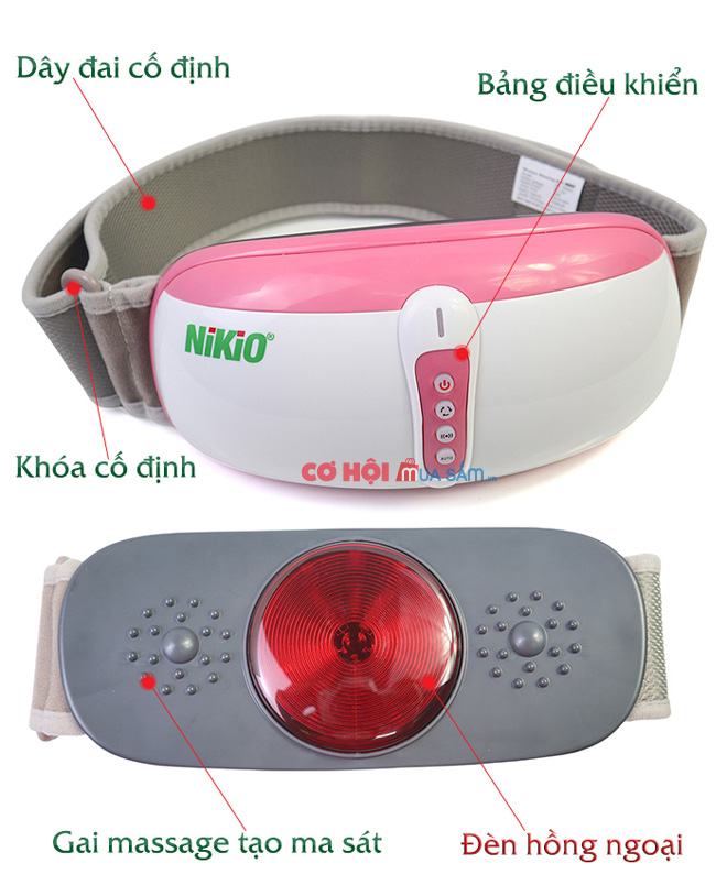 Đai massage bụng pin sạc rung lắc thế hệ mới Nikio NK-169DC - Ảnh 2