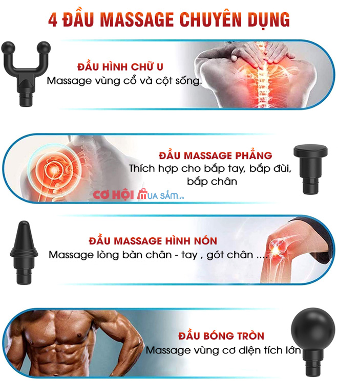 Máy massage cầm tay pin sạc giá rẻ Nikio NK-170A - Ảnh 5