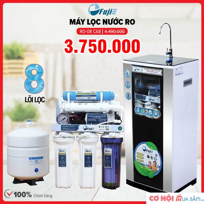 Máy lọc nước FujiE RO-08 CAB 8 cấp độ lọc XẢ KHO giá hấp dẫn - Ảnh 1