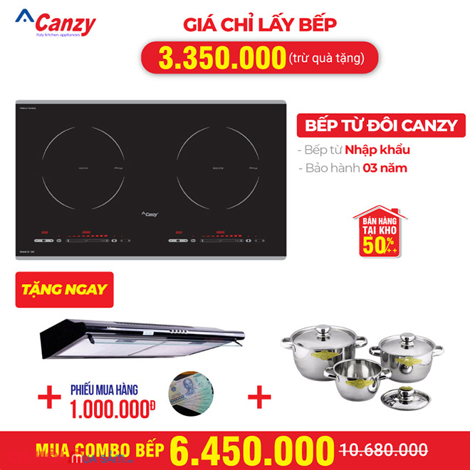 Bếp từ đôi Canzy combo 02 xả kho lần 2 giá tốt - Ảnh 1