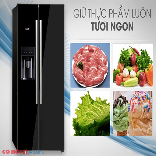 Tủ lạnh side by side Kaff KF-SBS600GLASS - Ảnh 2