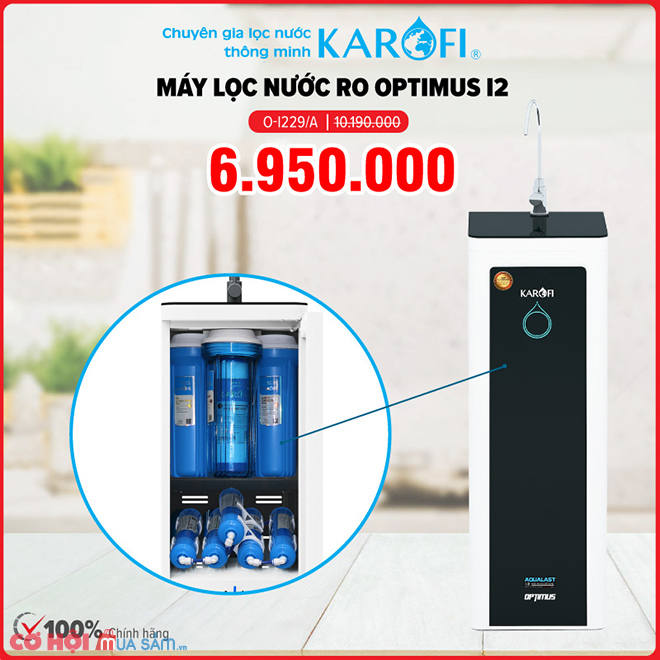 Máy lọc nước RO Karofi Optimus i2 O-i229/A (9 cấp lọc - Lõi ORP) xả kho giá tốt - Ảnh 1