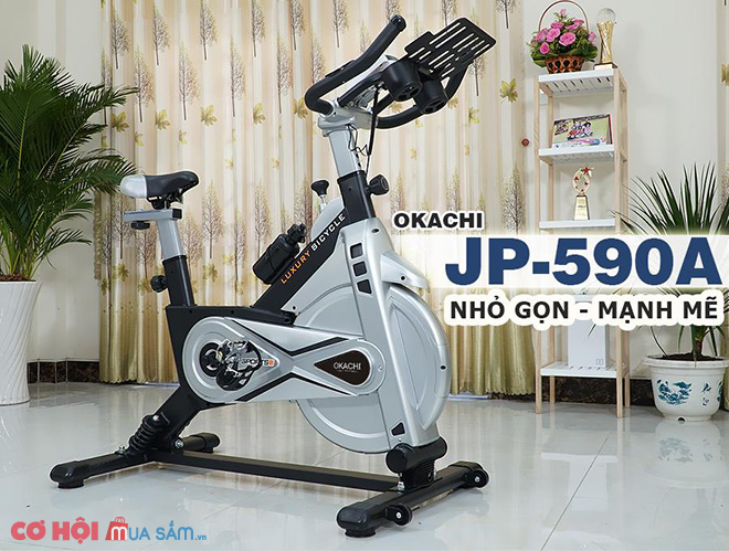 Xe đạp tập thể dục Okachi Luxury JP-590A cao cấp - Ảnh 3