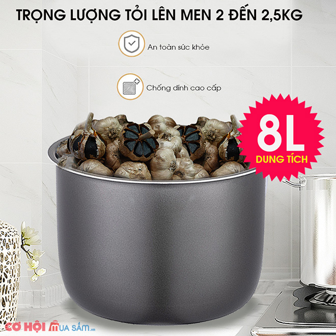 Máy làm tỏi đen FUKI FK-920 loại 8L (Vàng Gold) - Ảnh 6