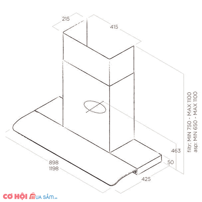 Máy hút mùi áp tường Elica SERENDIPITY IX/A/120 - Ảnh 4