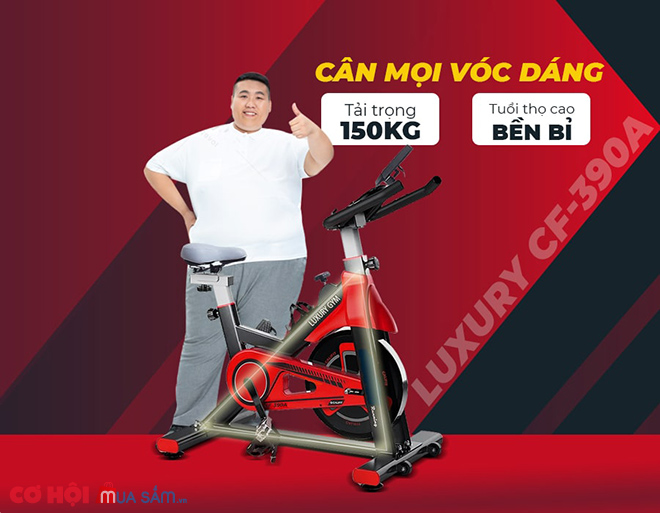 Giới thiệu mẫu xe đạp tập thể dục Califit Luxury CF-390A (màu đỏ) - Ảnh 1