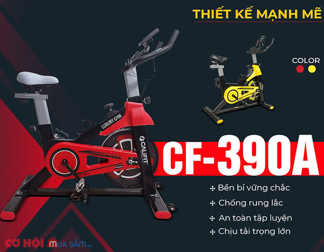 Giới thiệu mẫu xe đạp tập thể dục Califit Luxury CF-390A (màu đỏ) - Ảnh 2