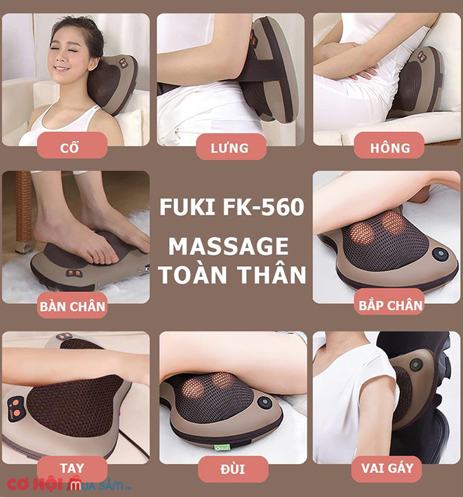 Giới thiệu gối massage hồng ngoại chính hãng Fuki FK-560 - Ảnh 2