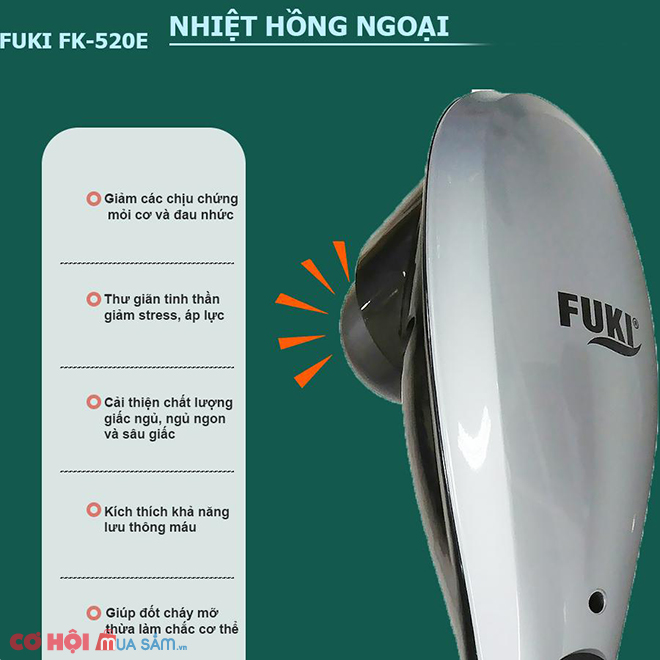 Giới thiệu mẫu máy massage cầm tay Fuki Japan FK-520E (pin sạc) - Ảnh 4