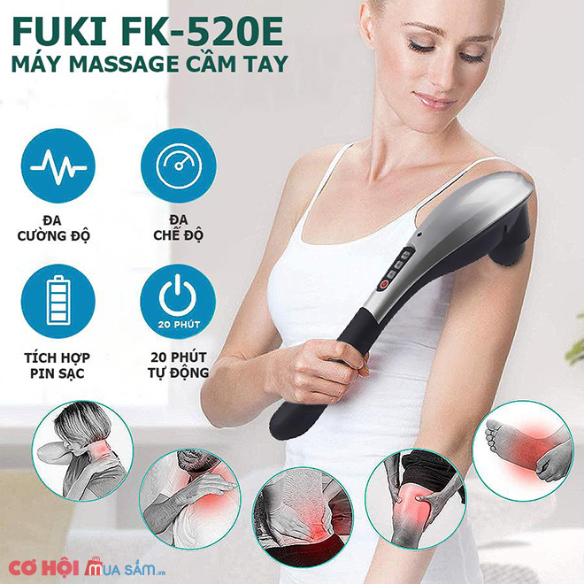 Giới thiệu mẫu máy massage cầm tay Fuki Japan FK-520E (pin sạc) - Ảnh 5