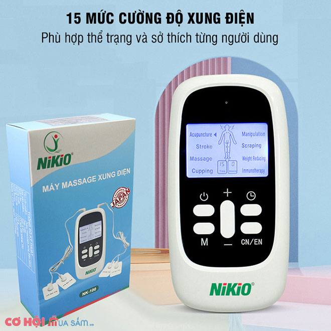 Máy massage xung điện 4 miếng dán Nikio NK-100 - Ảnh 2
