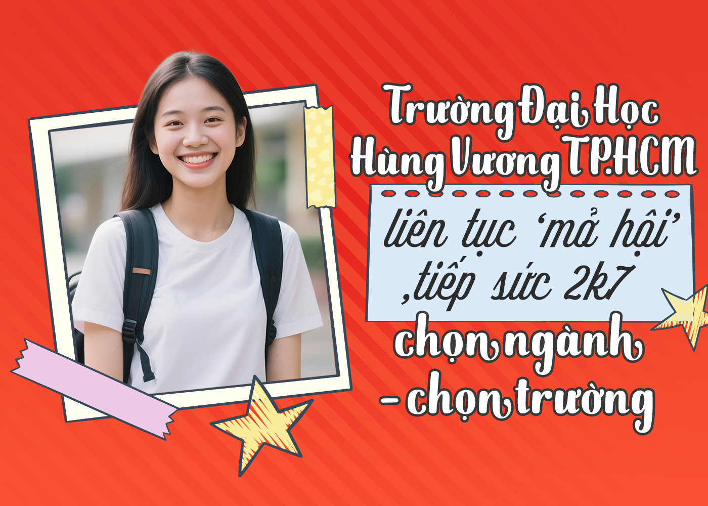 Trường ĐH Hùng Vương TP.HCM liên tục ′mở hội′, tiếp sức 2k7 chọn ngành - chọn trường - Ảnh 1 Trường ĐH Hùng Vương TP.HCM liên tục ′mở hội′, tiếp sức 2k7 chọn ngành - chọn trường - Ảnh 1