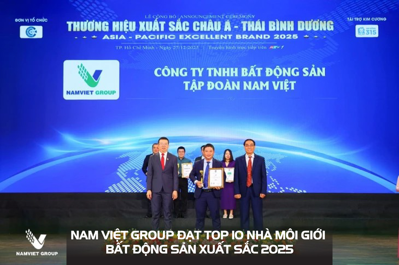 Nam Việt Group đạt Top 10 Nhà môi giới Bất động sản Xuất sắc 2025