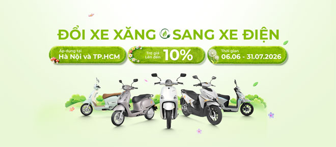 Yadea hỗ trợ người dùng chuyển đổi từ xăng sang xe điện