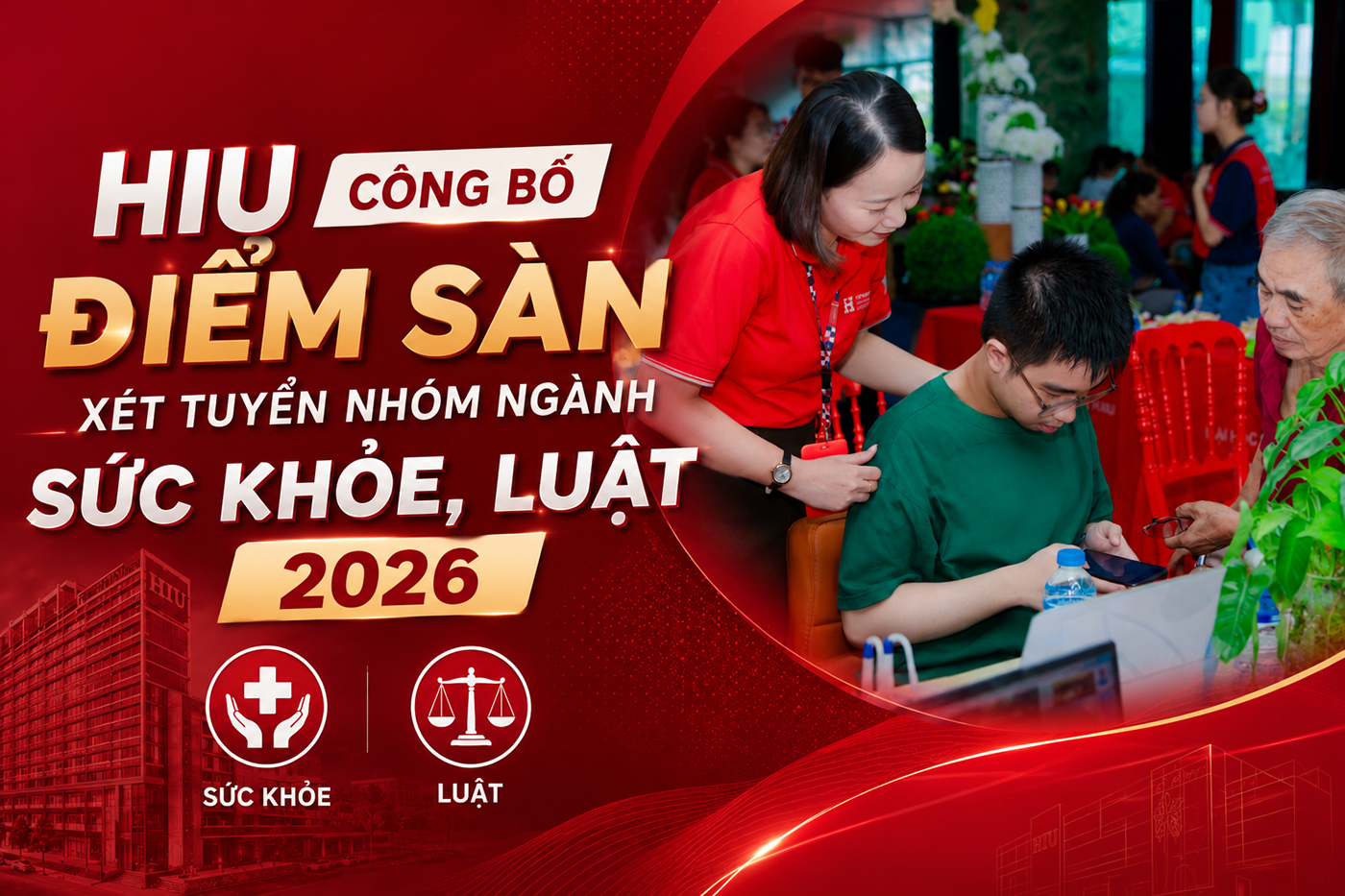 HIU công bố điểm sàn xét tuyển nhóm ngành Sức khỏe, Luật 2026 - Ảnh 1