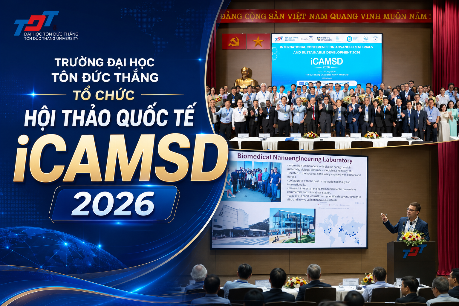 Trường Đại học Tôn Đức Thắng tổ chức Hội thảo quốc tế iCAMSD 2026 - Ảnh 1 Trường Đại học Tôn Đức Thắng tổ chức Hội thảo quốc tế iCAMSD 2026 - Ảnh 1