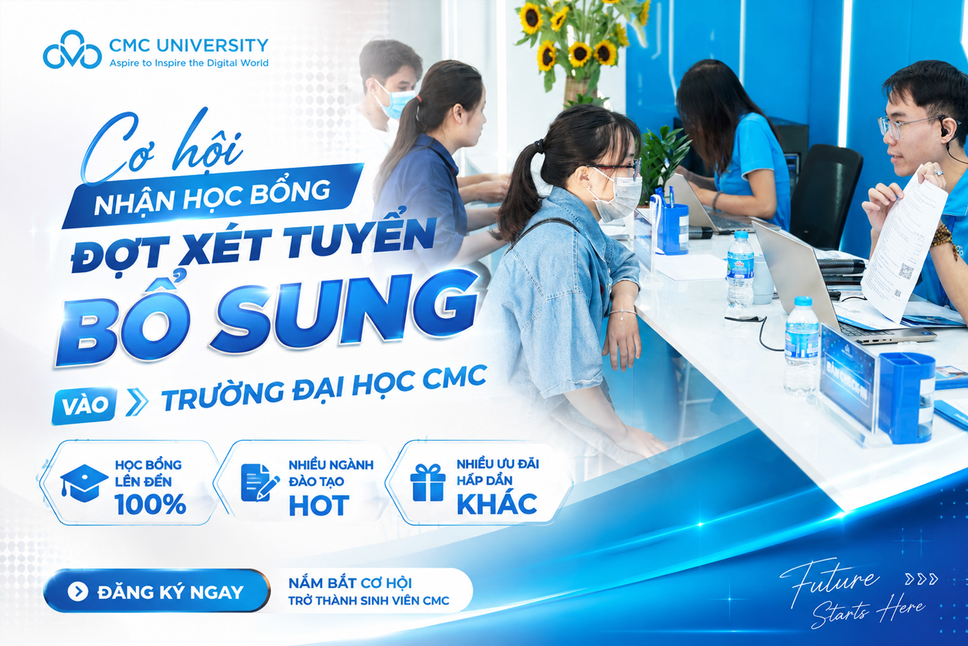 Cơ hội nhận học bổng đợt xét tuyển bổ sung vào Trường Đại học CMC - Ảnh 1 Cơ hội nhận học bổng đợt xét tuyển bổ sung vào Trường Đại học CMC - Ảnh 1