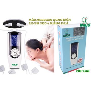 Máy massage xung điện 2 điện cực 4 miếng dán Nikio NK-103 - Dòng cao cấp