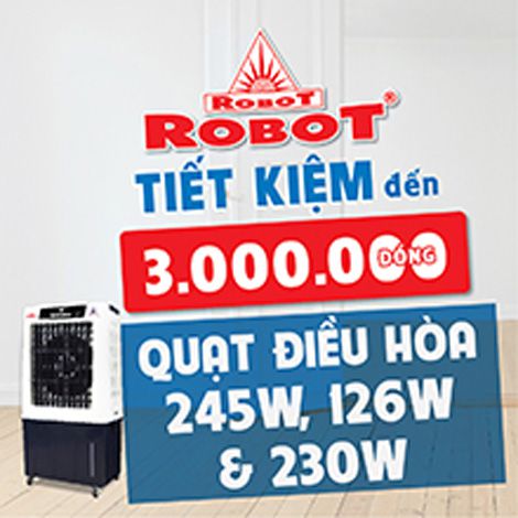 Tiết kiệm đến 3 triệu khi mua quạt điều hòa Robot